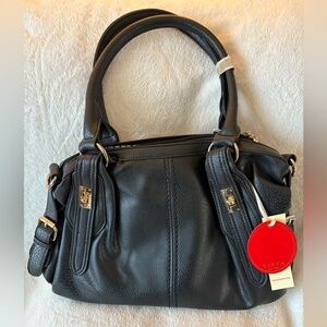 Vieta Black Shoulder/Crossbody Bag & Wristlet